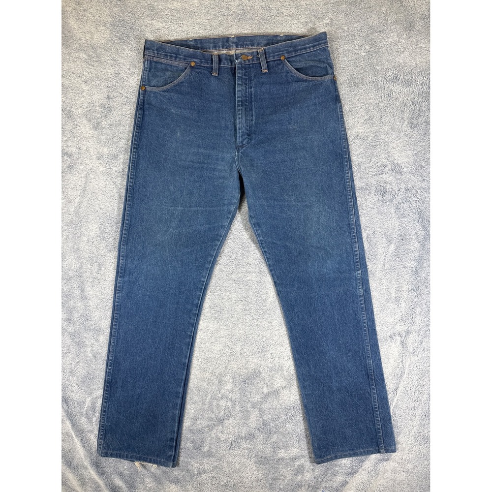 Wrangler 13MWZ Cowboy Cut Jeans Mens‎ 38x36 Blue Denim Straight Leg Made in USA